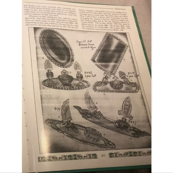 1940s Vintage Paden City Art Deco Crystal Perfume Bottles, Powder Bowl &Tray 4PC - Picture 11 of 11